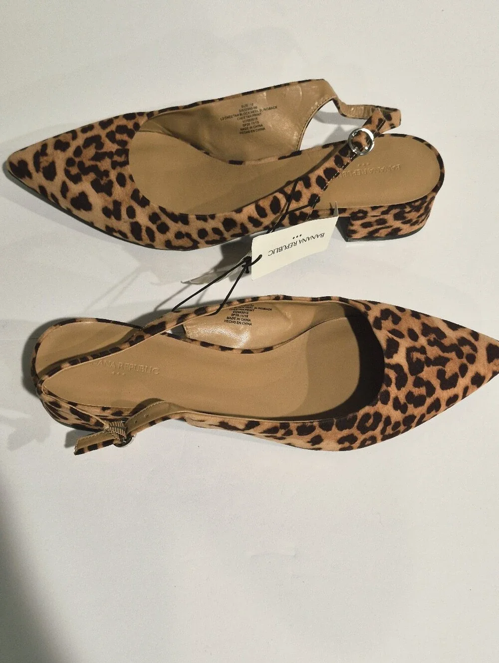 NWT Banana Republic Women's Slingback Cheeter Print Flats Size 10